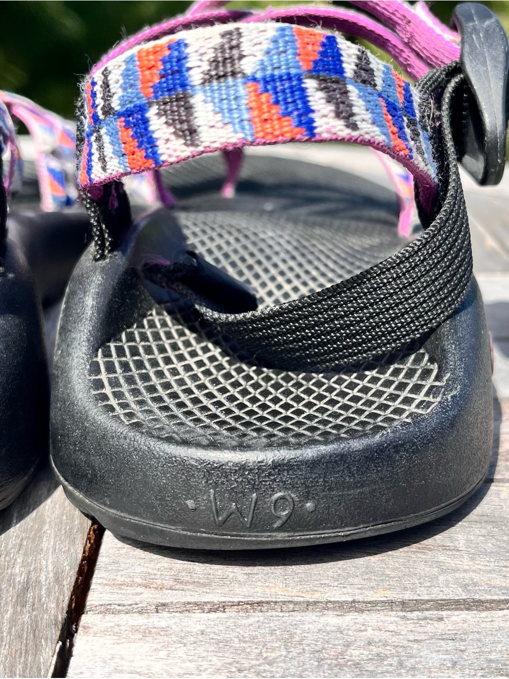 Chaco ZX/2 Hiking Sandal Wmns 9 Toe Loop Purple Geometric Outdoor Walking Shoe - Picture 6 of 11